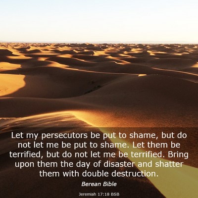 Picture 03 - Jeremiah 17:18 BSB - Let my persecutors be put to shame, but do not - Bible Verse Picture