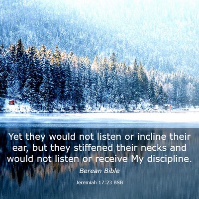 Picture 03 - Jeremiah 17:23 BSB - Yet they would not listen or incline their ear, - Bible Verse Picture