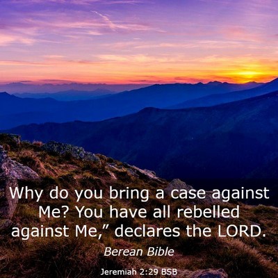 Picture 03 - Jeremiah 2:29 BSB - Why do you bring a case against Me? You have all - Bible Verse Picture