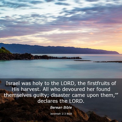 Picture 03 - Jeremiah 2:3 BSB - Israel was holy to the LORD, the firstfruits of - Bible Verse Picture