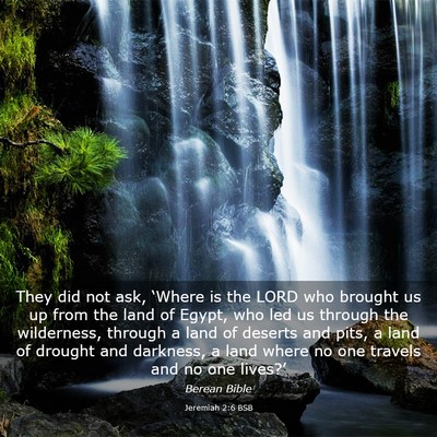 Picture 03 - Jeremiah 2:6 BSB - They did not ask, ‘Where is the LORD who - Bible Verse Picture