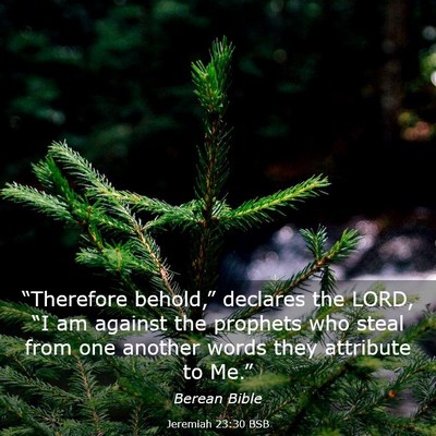 Picture 03 - Jeremiah 23:30 BSB - “Therefore behold,” declares the LORD, “I - Bible Verse Picture