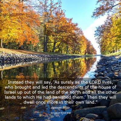 Picture 03 - Jeremiah 23:8 BSB - Instead they will say, ‘As surely as the LORD - Bible Verse Picture