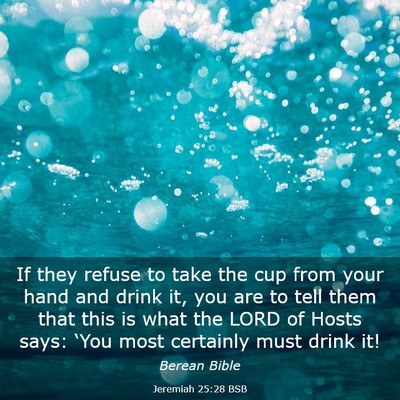 Picture 03 - Jeremiah 25:28 BSB - If they refuse to take the cup from your hand and - Bible Verse Picture