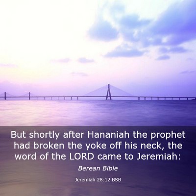 Picture 03 - Jeremiah 28:12 BSB - But shortly after Hananiah the prophet had broken - Bible Verse Picture