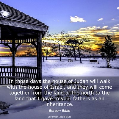 Picture 03 - Jeremiah 3:18 BSB - In those days the house of Judah will walk with - Bible Verse Picture