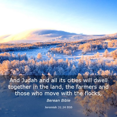 Picture 03 - Jeremiah 31:24 BSB - And Judah and all its cities will dwell together - Bible Verse Picture