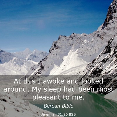 Picture 03 - Jeremiah 31:26 BSB - At this I awoke and looked around. My sleep had - Bible Verse Picture