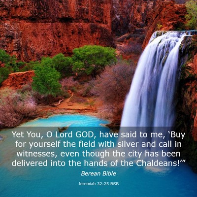 Picture 03 - Jeremiah 32:25 BSB - Yet You, O Lord GOD, have said to me, ‘Buy for - Bible Verse Picture