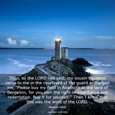 Picture 03 - Jeremiah 32:8 BSB - Then, as the LORD had said, my cousin Hanamel - Bible Verse Picture