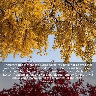 Picture 03 - Jeremiah 34:17 BSB - Therefore this is what the LORD says: You have - Bible Verse Picture