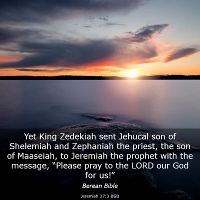 Picture 03 - Jeremiah 37:3 BSB - Yet King Zedekiah sent Jehucal son of Shelemiah - Bible Verse Picture