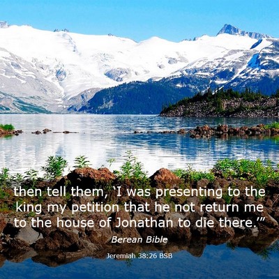 Picture 03 - Jeremiah 38:26 BSB - then tell them, ‘I was presenting to the king - Bible Verse Picture