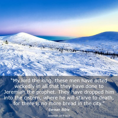 Picture 03 - Jeremiah 38:9 BSB - “My lord the king, these men have acted - Bible Verse Picture