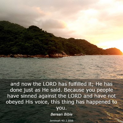 Picture 03 - Jeremiah 40:3 BSB - and now the LORD has fulfilled it; He has done - Bible Verse Picture