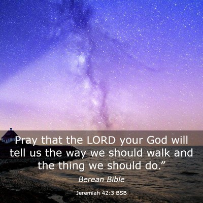 Picture 03 - Jeremiah 42:3 BSB - Pray that the LORD your God will tell us the way - Bible Verse Picture