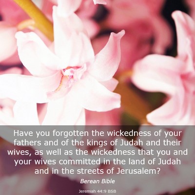Picture 03 - Jeremiah 44:9 BSB - Have you forgotten the wickedness of your fathers - Bible Verse Picture