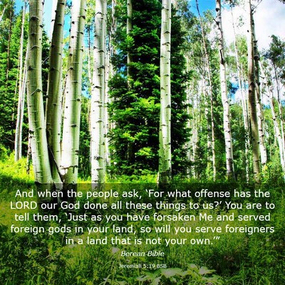 Picture 03 - Jeremiah 5:19 BSB - And when the people ask, ‘For what offense has - Bible Verse Picture