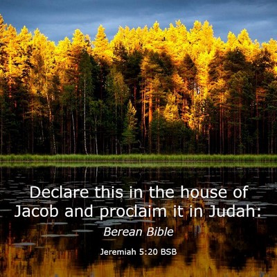 Picture 03 - Jeremiah 5:20 BSB - Declare this in the house of Jacob and proclaim - Bible Verse Picture