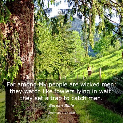 Picture 03 - Jeremiah 5:26 BSB - For among My people are wicked men; they watch - Bible Verse Picture