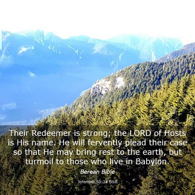 Picture 03 - Jeremiah 50:34 BSB - Their Redeemer is strong; the LORD of Hosts is - Bible Verse Picture