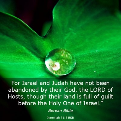 Picture 03 - Jeremiah 51:5 BSB - For Israel and Judah have not been abandoned by - Bible Verse Picture