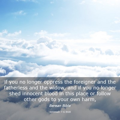 Picture 03 - Jeremiah 7:6 BSB - if you no longer oppress the foreigner and the - Bible Verse Picture