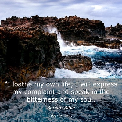 Picture 03 - Job 10:1 BSB - “I loathe my own life; I will express my - Bible Verse Picture