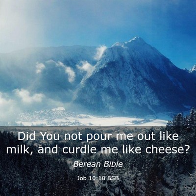 Picture 03 - Job 10:10 BSB - Did You not pour me out like milk, and curdle me - Bible Verse Picture