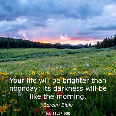 Picture 03 - Job 11:17 BSB - Your life will be brighter than noonday; its - Bible Verse Picture