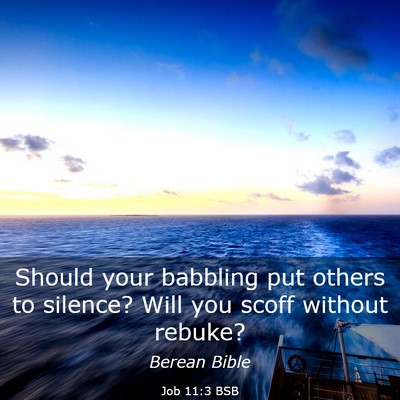 Picture 03 - Job 11:3 BSB - Should your babbling put others to silence? Will - Bible Verse Picture