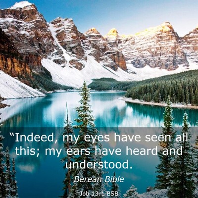 Picture 03 - Job 13:1 BSB - “Indeed, my eyes have seen all this; my ears - Bible Verse Picture