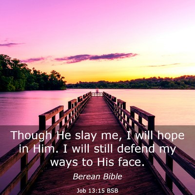 Picture 03 - Job 13:15 BSB - Though He slay me, I will hope in Him. I will - Bible Verse Picture