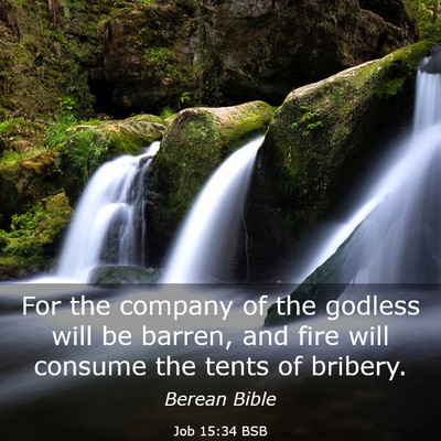 Picture 03 - Job 15:34 BSB - For the company of the godless will be barren, - Bible Verse Picture