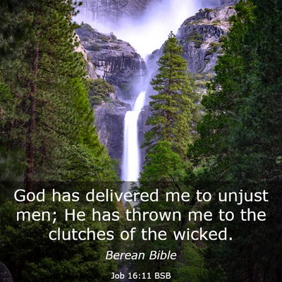 Picture 03 - Job 16:11 BSB - God has delivered me to unjust men; He has thrown - Bible Verse Picture