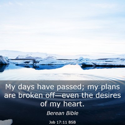 Picture 03 - Job 17:11 BSB - My days have passed; my plans are broken - Bible Verse Picture