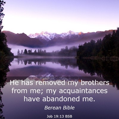 Picture 03 - Job 19:13 BSB - He has removed my brothers from me; my - Bible Verse Picture