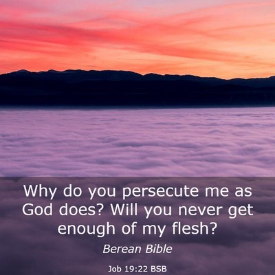 Picture 03 - Job 19:22 BSB - Why do you persecute me as God does? Will you - Bible Verse Picture