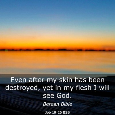 Picture 03 - Job 19:26 BSB - Even after my skin has been destroyed, yet in my - Bible Verse Picture