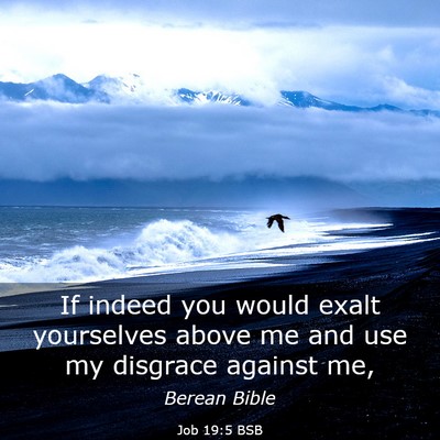 Picture 03 - Job 19:5 BSB - If indeed you would exalt yourselves above me and - Bible Verse Picture