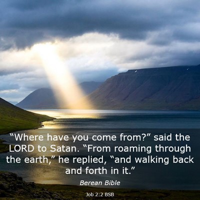 Picture 03 - Job 2:2 BSB - “Where have you come from?” said the LORD to - Bible Verse Picture