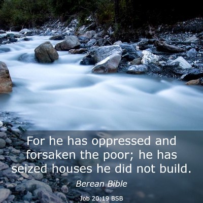 Picture 03 - Job 20:19 BSB - For he has oppressed and forsaken the poor; he - Bible Verse Picture