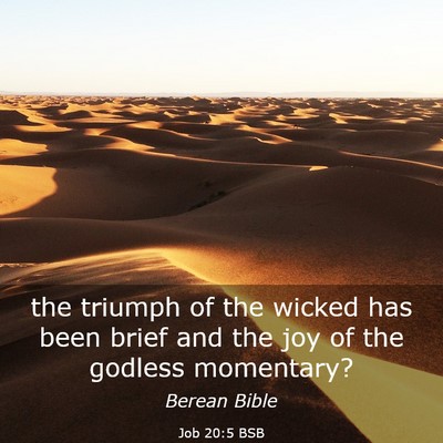 Picture 03 - Job 20:5 BSB - the triumph of the wicked has been brief and the - Bible Verse Picture