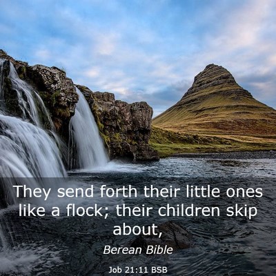 Picture 03 - Job 21:11 BSB - They send forth their little ones like a flock; - Bible Verse Picture