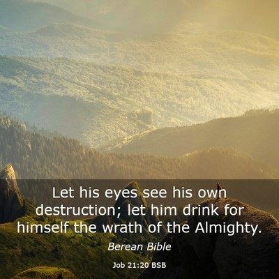 Picture 03 - Job 21:20 BSB - Let his eyes see his own destruction; let him - Bible Verse Picture