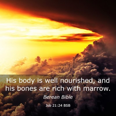 Picture 03 - Job 21:24 BSB - His body is well nourished, and his bones are - Bible Verse Picture