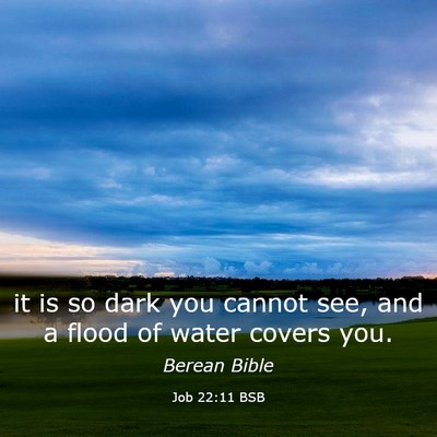 Picture 03 - Job 22:11 BSB - it is so dark you cannot see, and a flood of - Bible Verse Picture