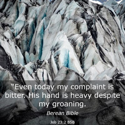 Picture 03 - Job 23:2 BSB - “Even today my complaint is bitter. His hand is - Bible Verse Picture