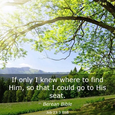 Picture 03 - Job 23:3 BSB - If only I knew where to find Him, so that I could - Bible Verse Picture