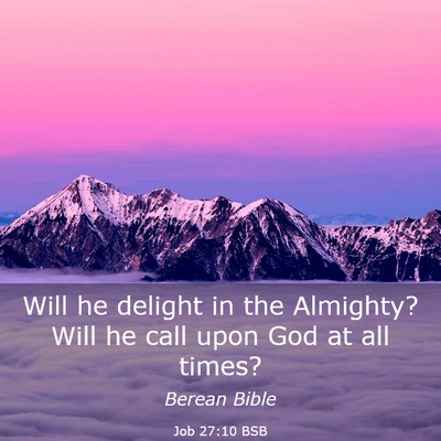 Picture 03 - Job 27:10 BSB - Will he delight in the Almighty? Will he call - Bible Verse Picture